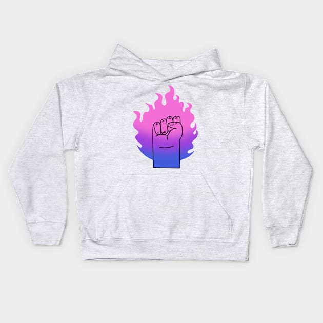 Bi fire Kids Hoodie by Rey Rey